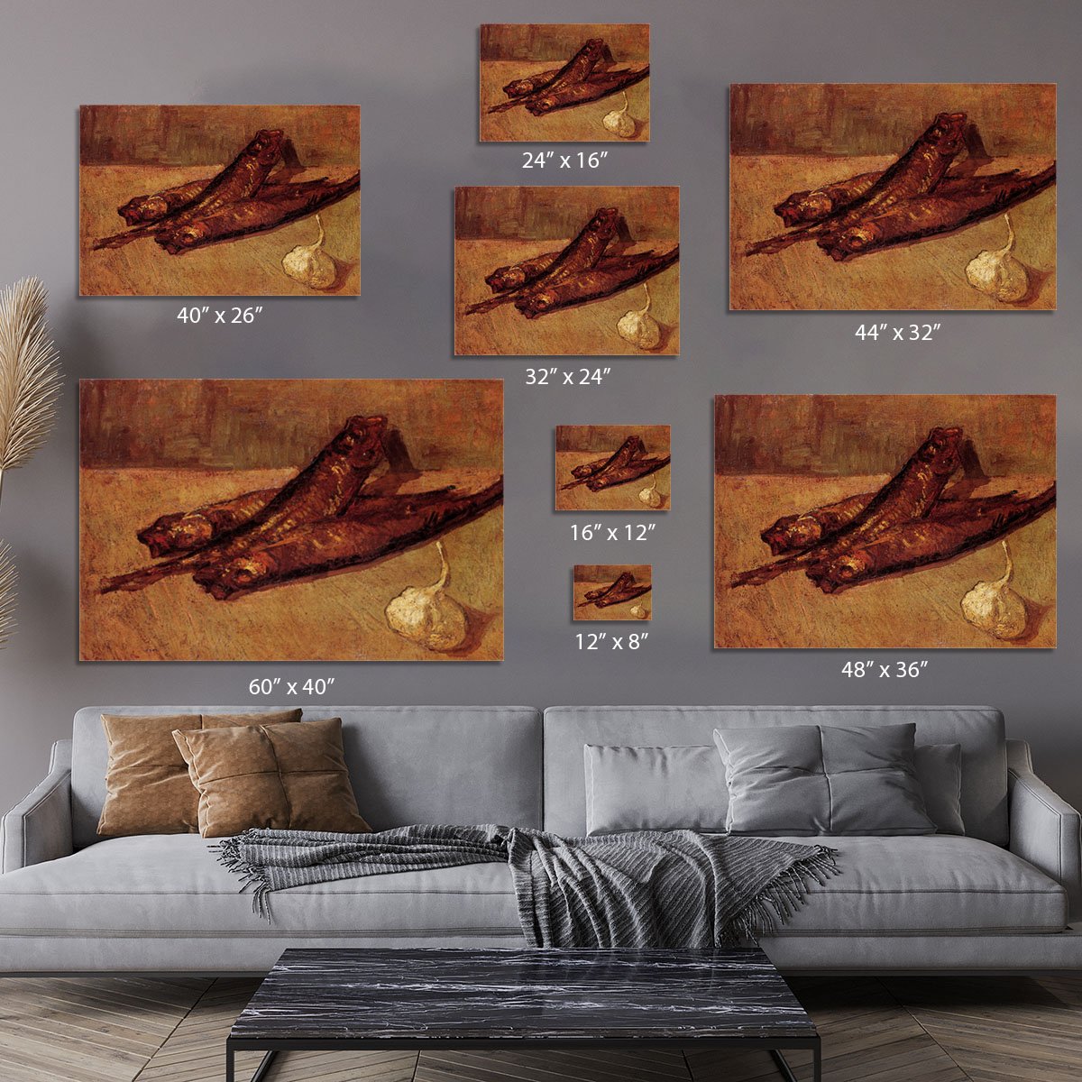 Still Life with Bloaters and Garlic by Van Gogh Canvas Print or Poster