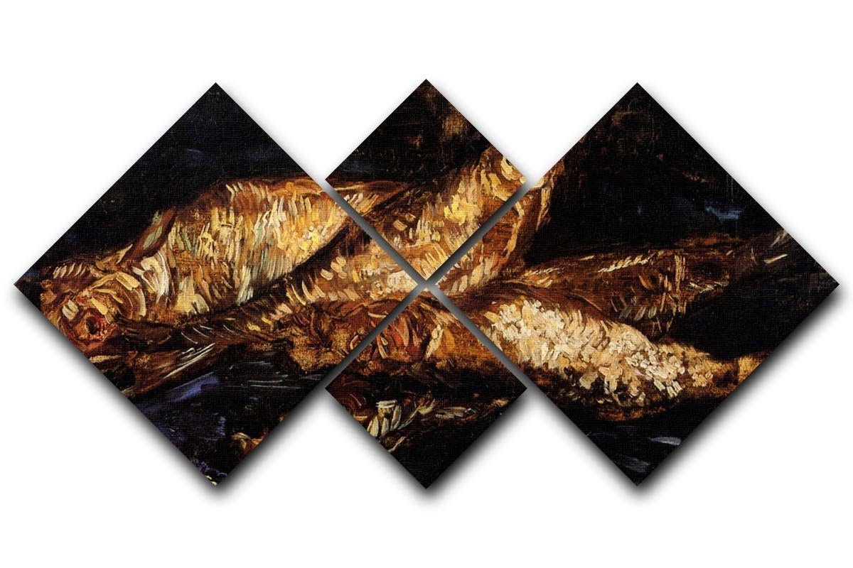 Still Life with Bloaters by Van Gogh 4 Square Multi Panel Canvas  - Canvas Art Rocks - 1
