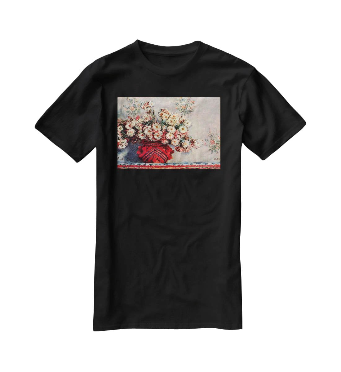 Still Life with Chrysanthemums by Monet T-Shirt - Canvas Art Rocks - 1