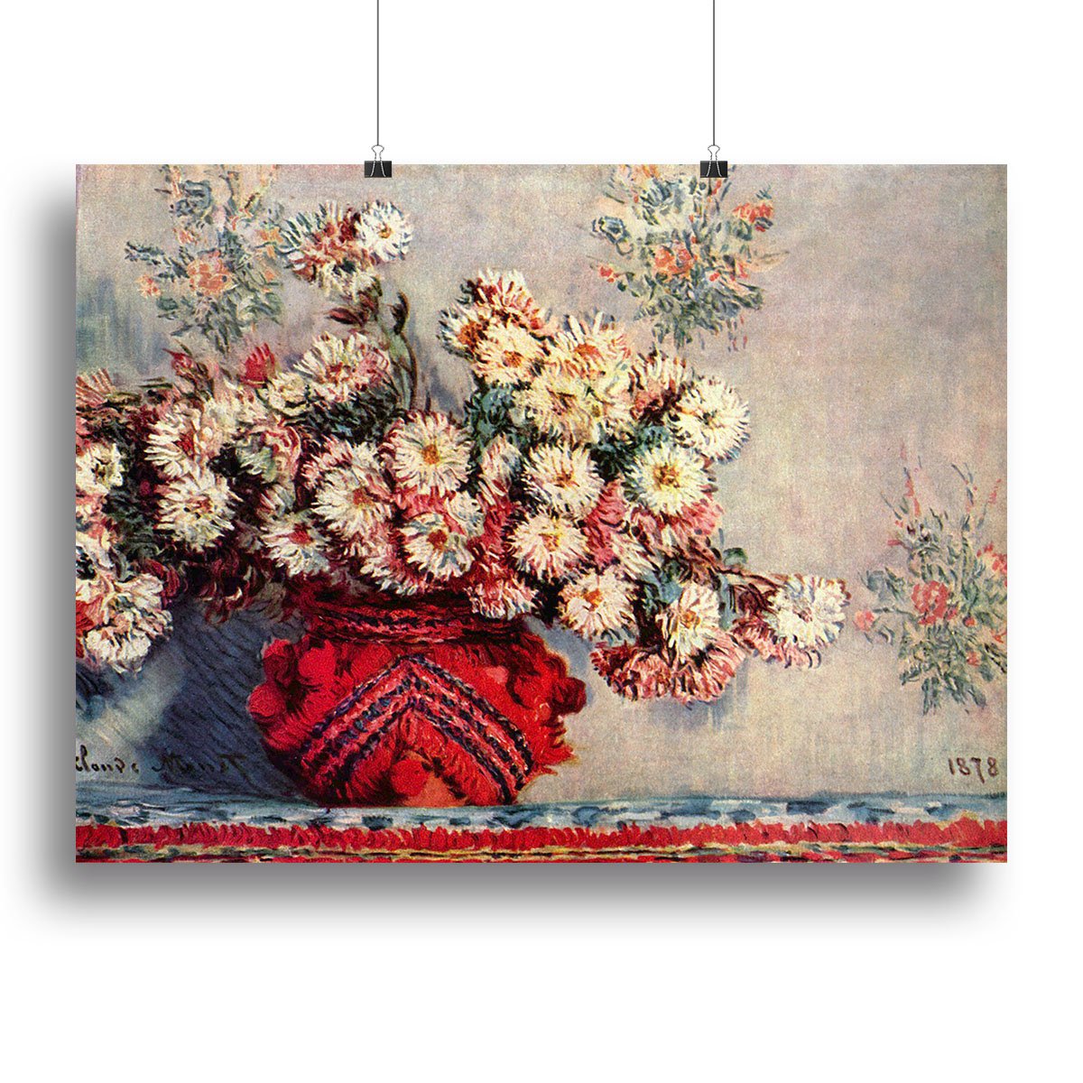 Still Life with Chrysanthemums by Monet Canvas Print or Poster