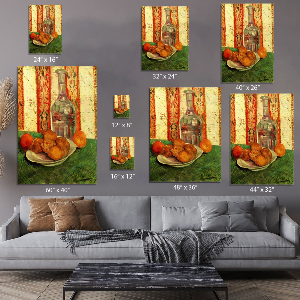 Still Life with Decanter and Lemons on a Plate by Van Gogh Canvas Print or Poster