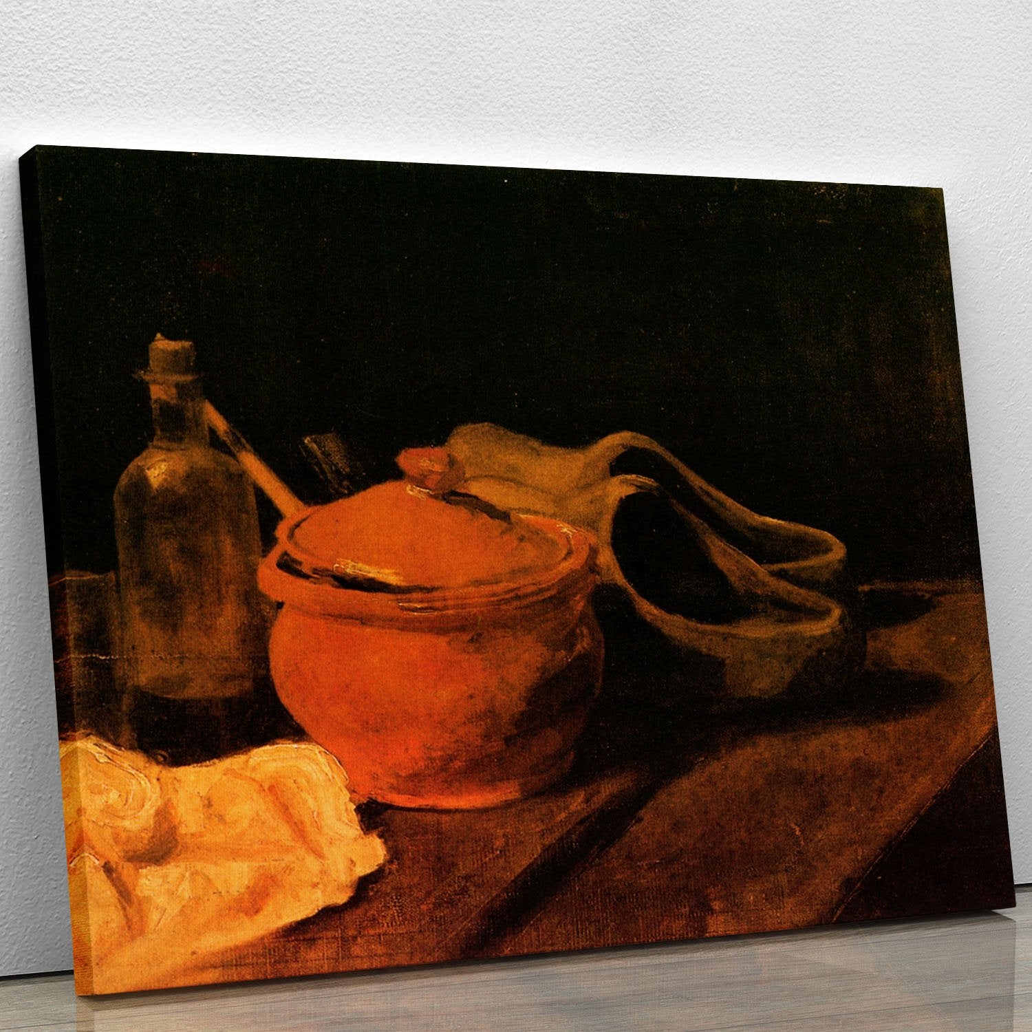 Still Life with Earthenware Bottle and Clogs by Van Gogh Canvas Print or Poster