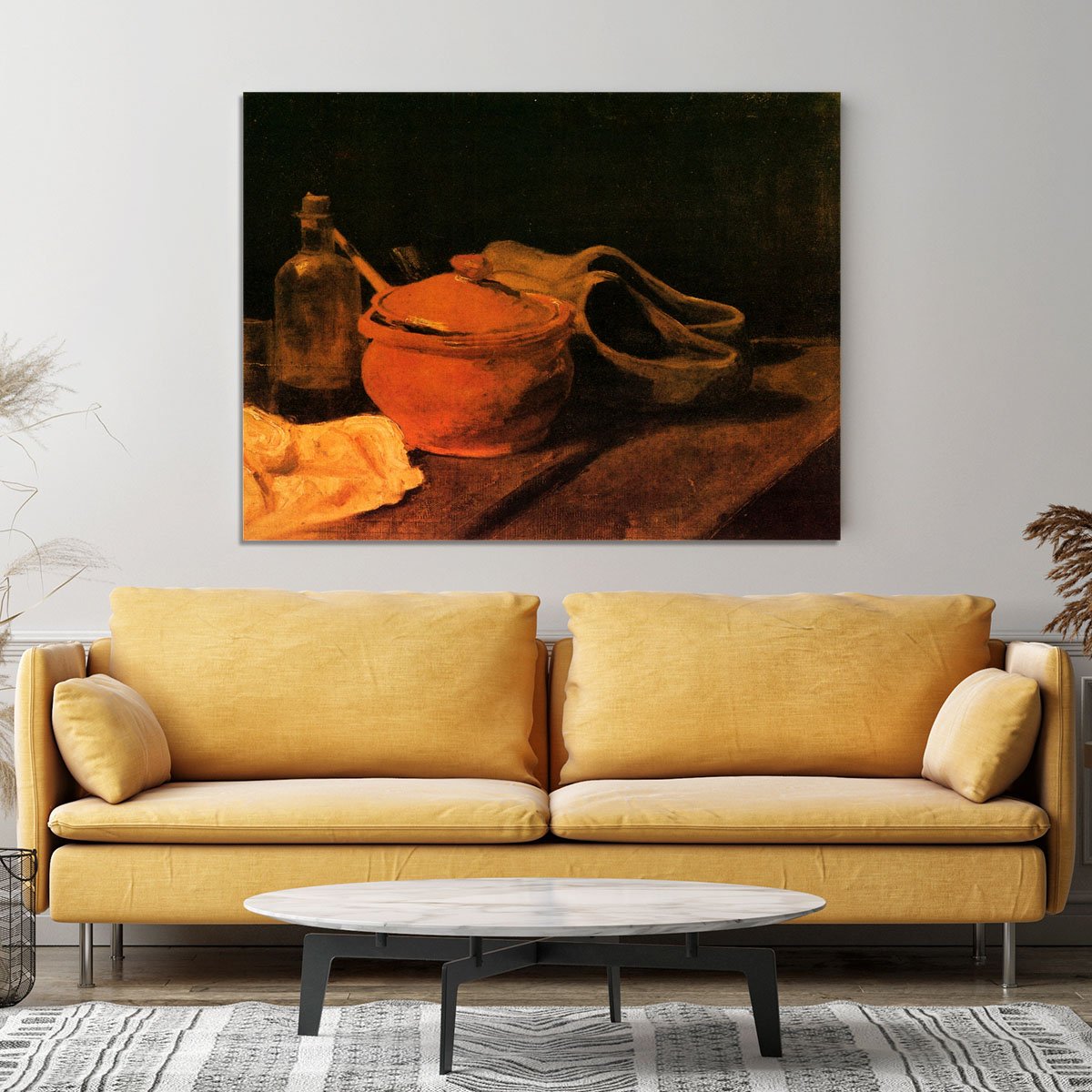 Still Life with Earthenware Bottle and Clogs by Van Gogh Canvas Print or Poster