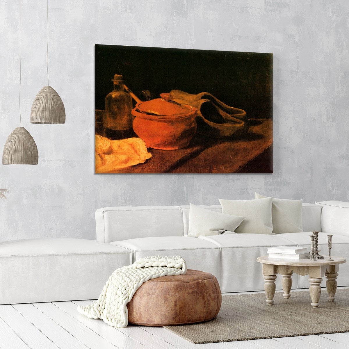 Still Life with Earthenware Bottle and Clogs by Van Gogh Canvas Print or Poster