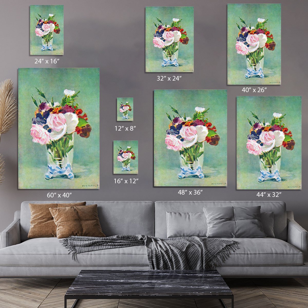 Still Life with Flowers 2 by Manet Canvas Print or Poster