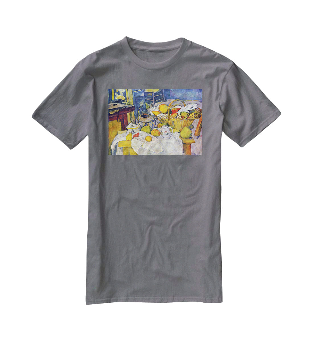 Still Life with Fruit Basket by Cezanne T-Shirt - Canvas Art Rocks - 3
