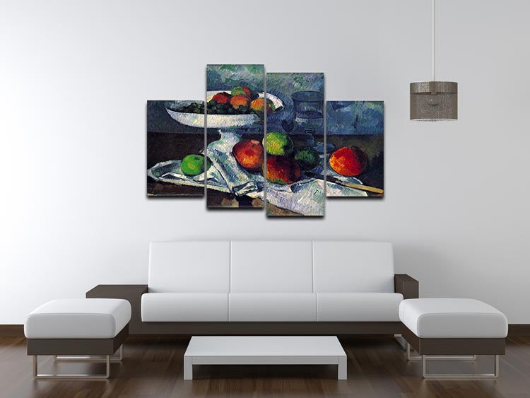 Still Life with Fruit Bowl by Cezanne 4 Split Panel Canvas - Canvas Art Rocks - 3