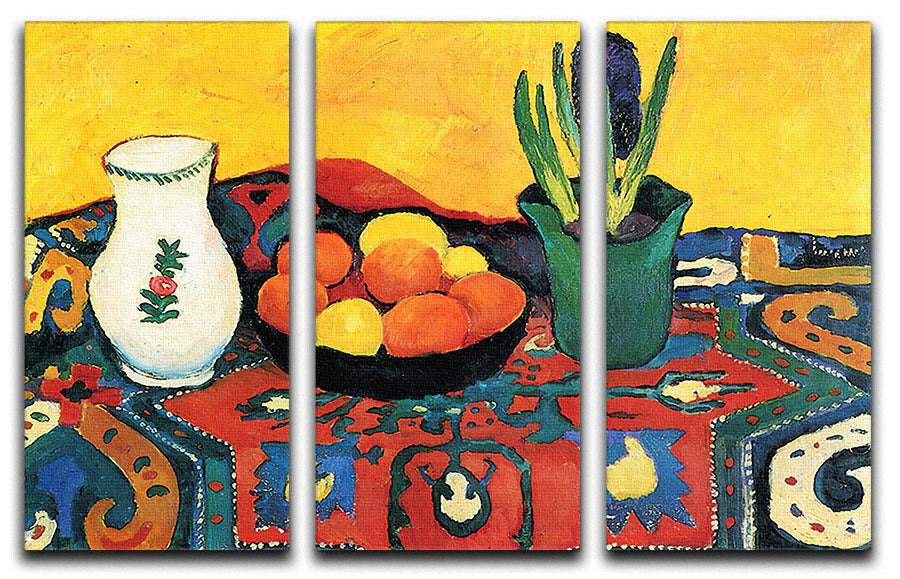Still Life with Hyacinthe by Macke 3 Split Panel Canvas Print - Canvas Art Rocks - 1