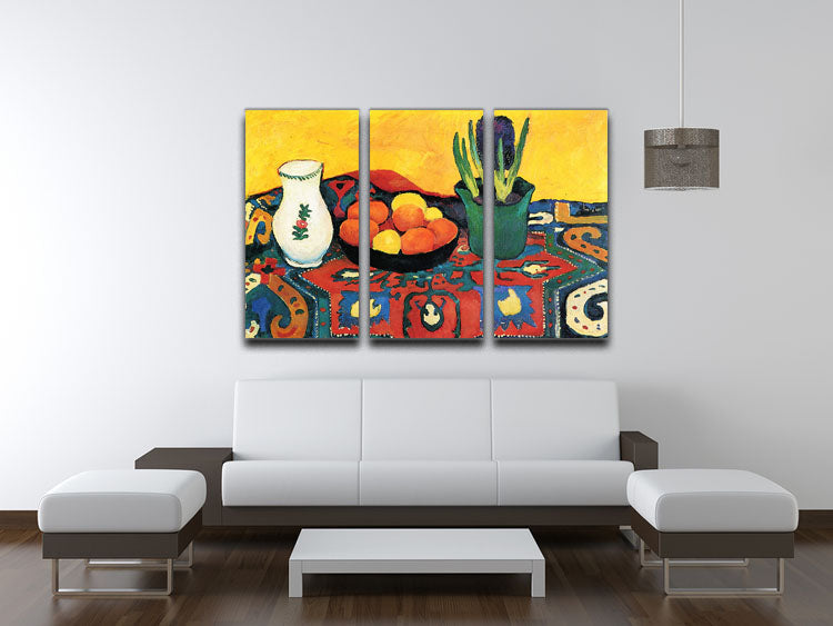 Still Life with Hyacinthe by Macke 3 Split Panel Canvas Print - Canvas Art Rocks - 3