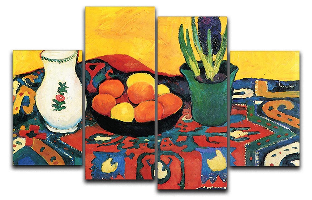 Still Life with Hyacinthe by Macke 4 Split Panel Canvas - Canvas Art Rocks - 1