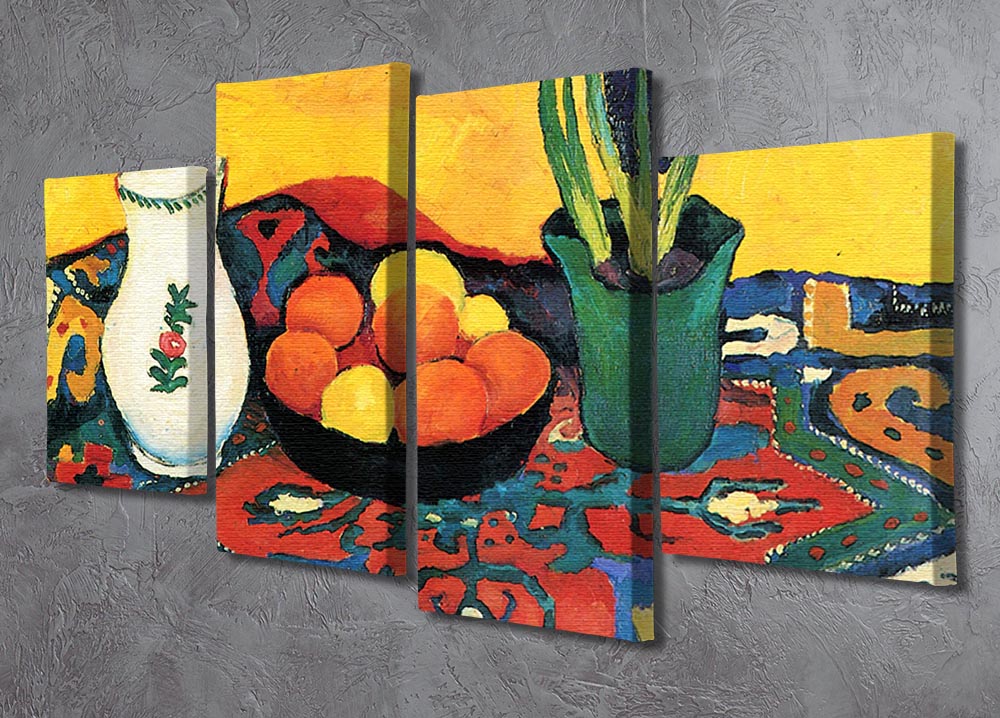 Still Life with Hyacinthe by Macke 4 Split Panel Canvas - Canvas Art Rocks - 2