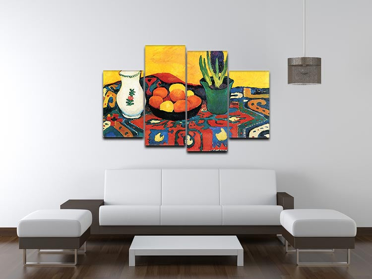 Still Life with Hyacinthe by Macke 4 Split Panel Canvas - Canvas Art Rocks - 3