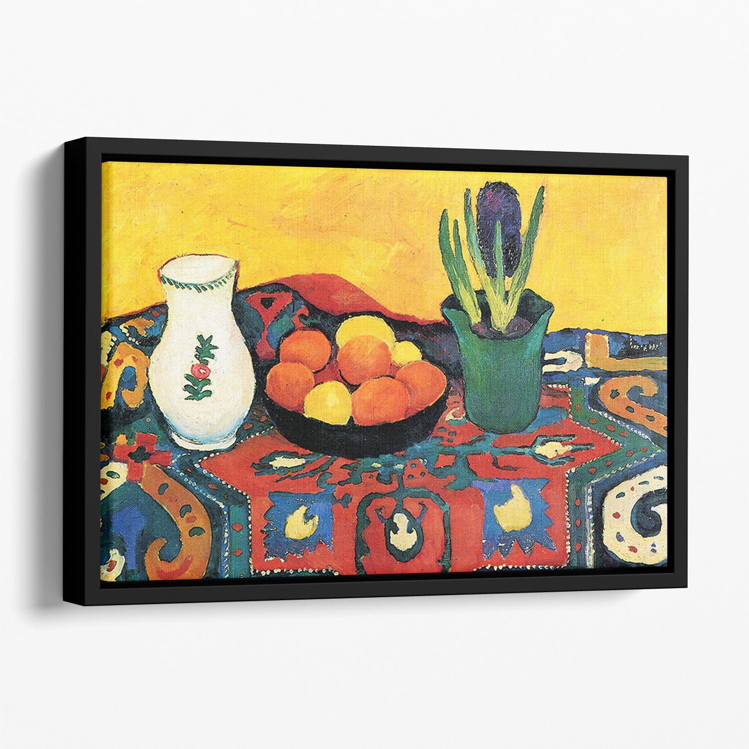 Still Life with Hyacinthe by Macke Floating Framed Canvas - Canvas Art Rocks - 1
