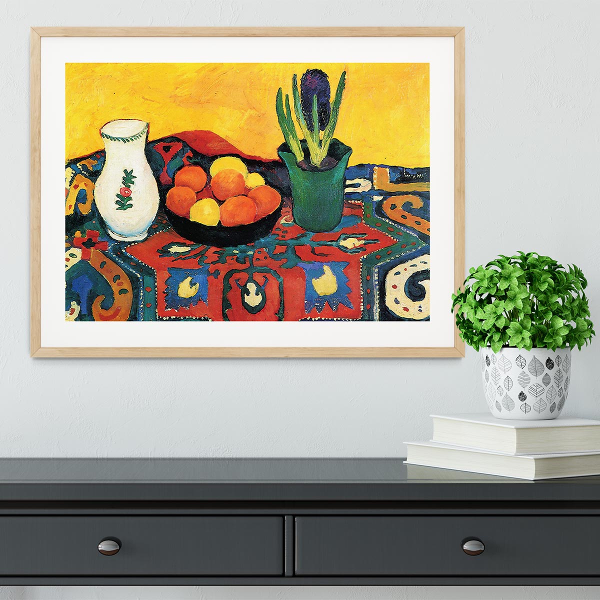 Still Life with Hyacinthe by Macke Framed Print - Canvas Art Rocks - 3