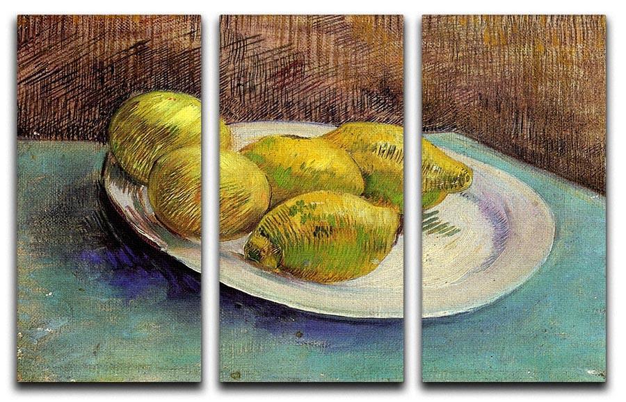 Still Life with Lemons on a Plate by Van Gogh 3 Split Panel Canvas Print - Canvas Art Rocks - 4