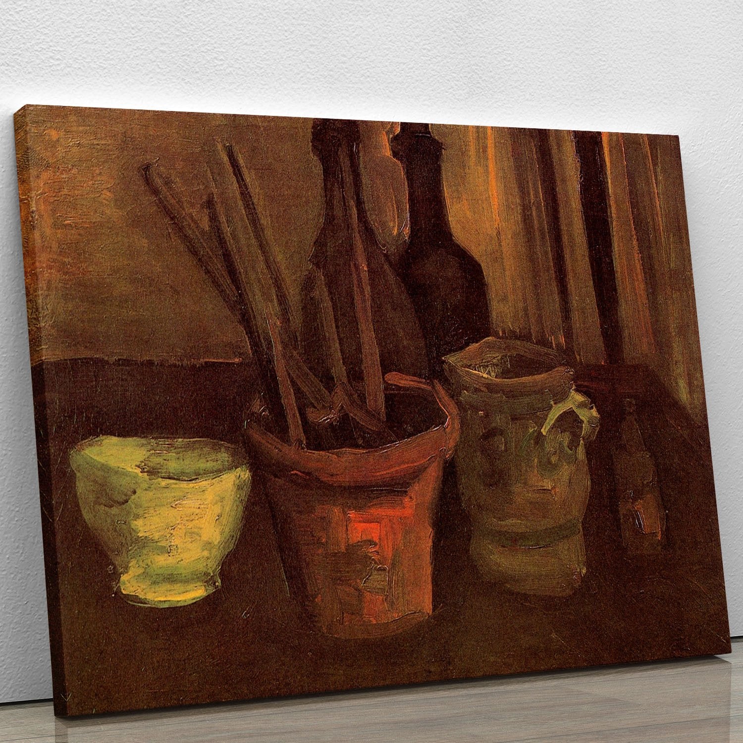 Still Life with Paintbrushes in a Pot by Van Gogh Canvas Print or Poster