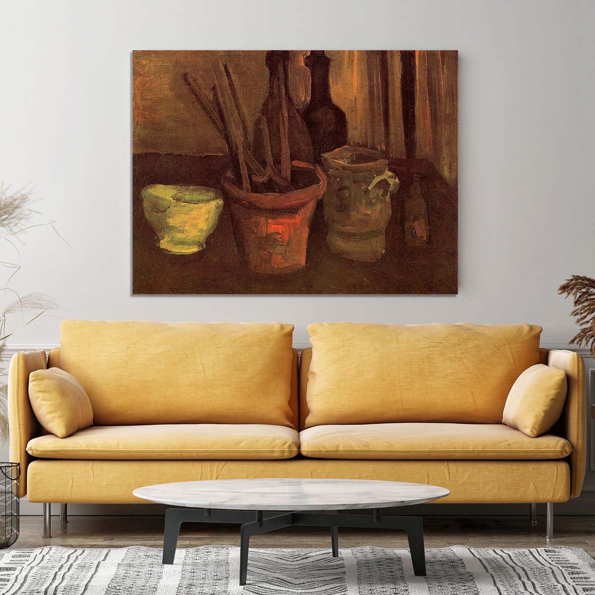 Still Life with Paintbrushes in a Pot by Van Gogh Canvas Print or Poster