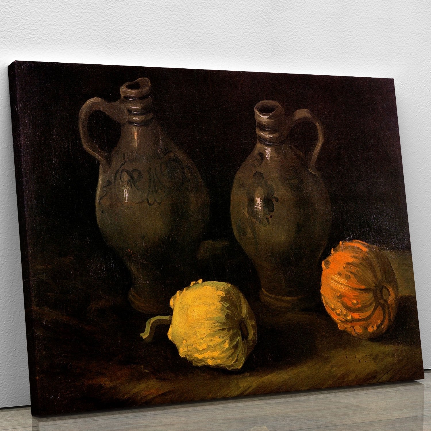 Still Life with Two Jars and Two Pumpkins by Van Gogh Canvas Print or Poster