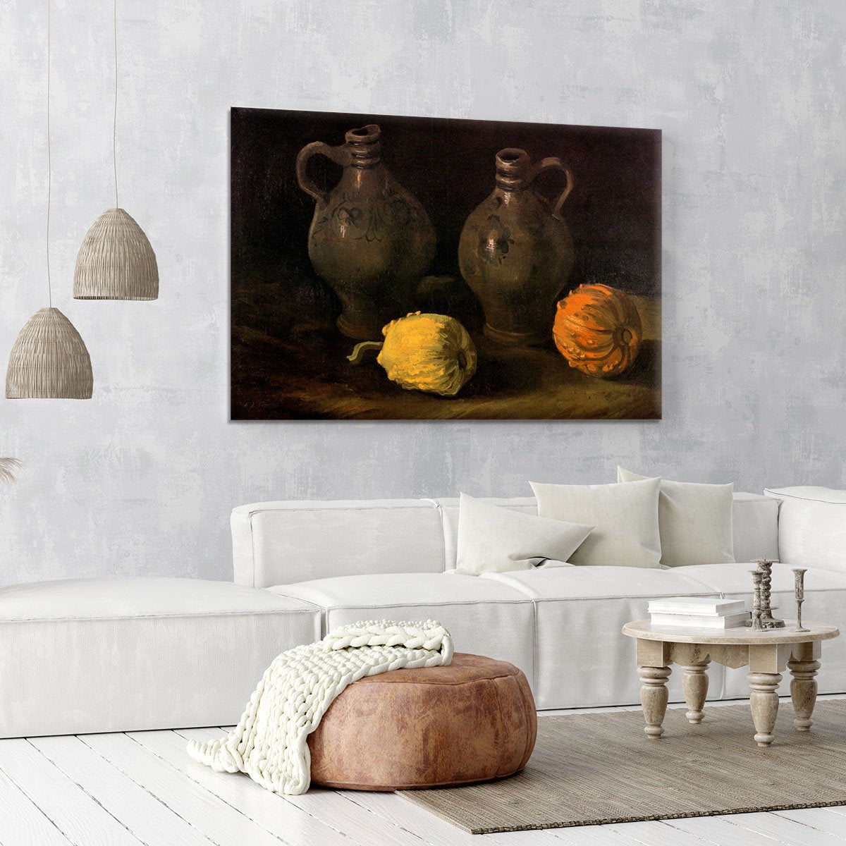 Still Life with Two Jars and Two Pumpkins by Van Gogh Canvas Print or Poster