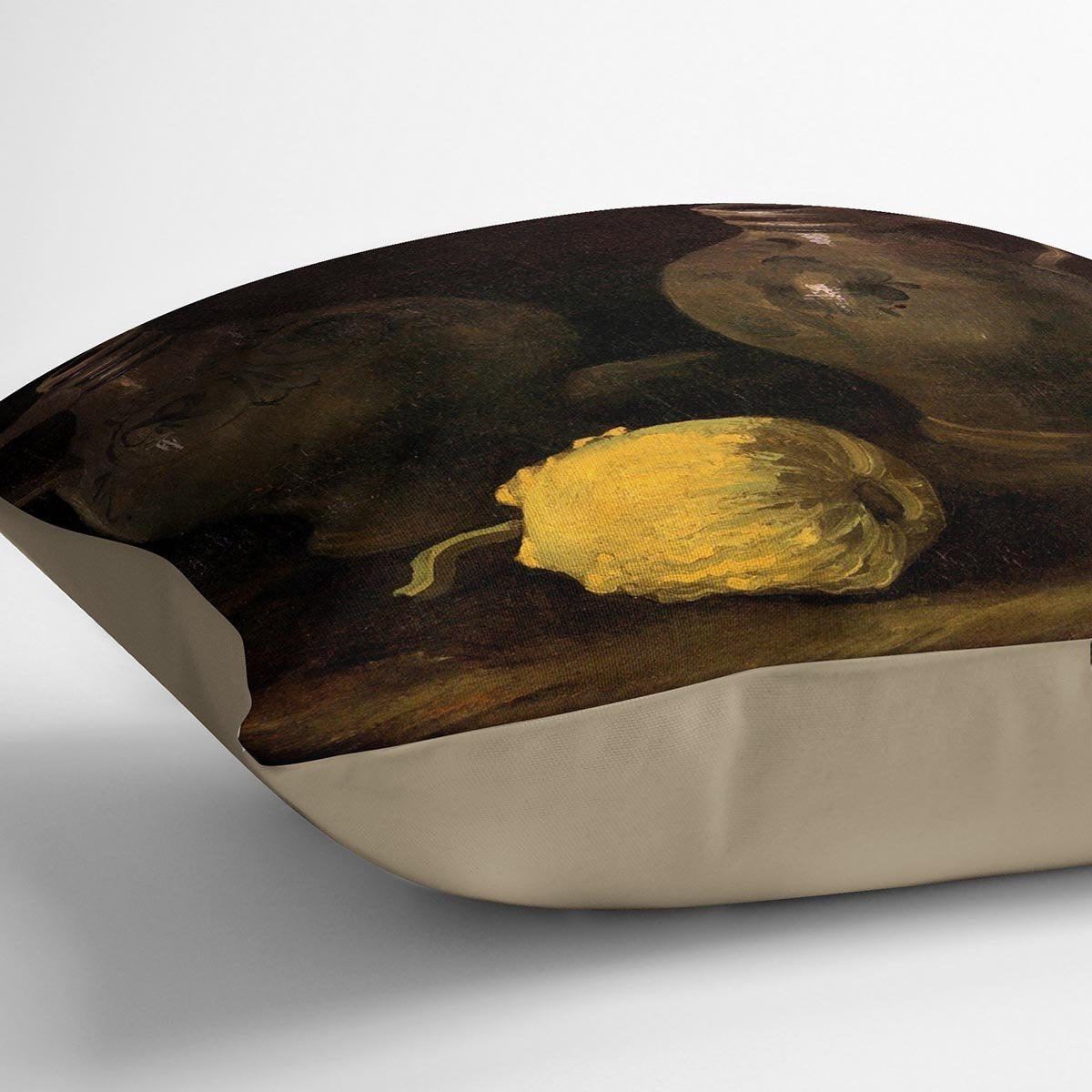 Still Life with Two Jars and Two Pumpkins by Van Gogh Throw Pillow