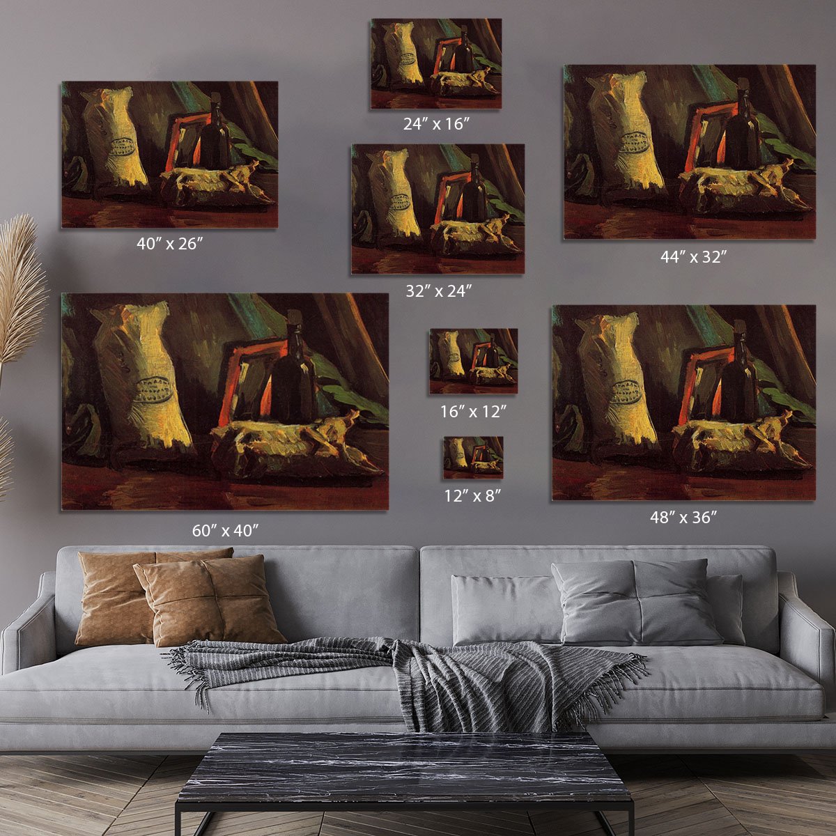 Still Life with Two Sacks and a Bottl by Van Gogh Canvas Print or Poster