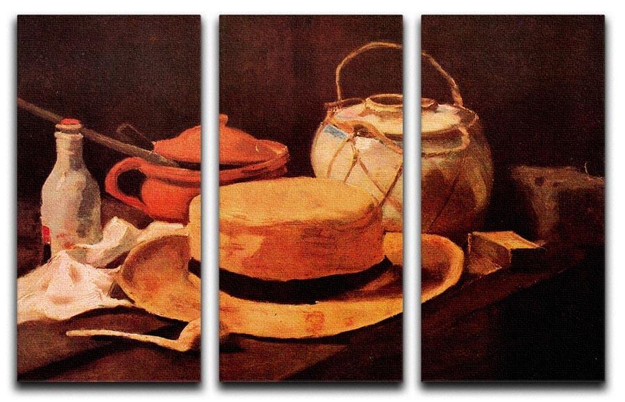 Still Life with Yellow Straw Hat by Van Gogh 3 Split Panel Canvas Print - Canvas Art Rocks - 4