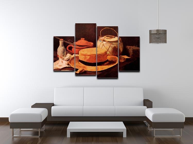 Still Life with Yellow Straw Hat by Van Gogh 4 Split Panel Canvas - Canvas Art Rocks - 3