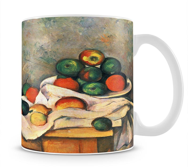 Still life drapery pitcher and fruit bowl by Cezanne Mug - Canvas Art Rocks - 1