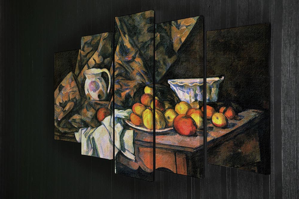 Still life with apples and peaches by Cezanne 5 Split Panel Canvas - Canvas Art Rocks - 2