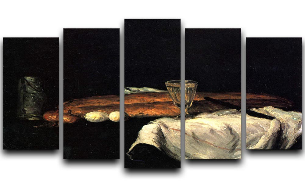 Still life with bread and eggs by Cezanne 5 Split Panel Canvas - Canvas Art Rocks - 1