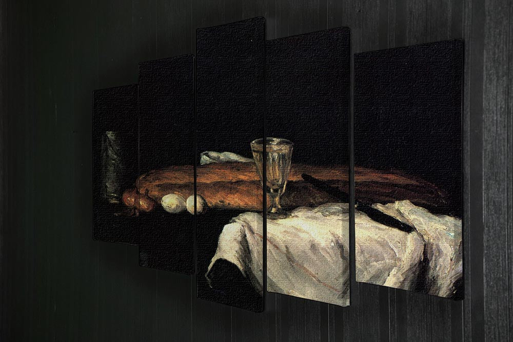 Still life with bread and eggs by Cezanne 5 Split Panel Canvas - Canvas Art Rocks - 2