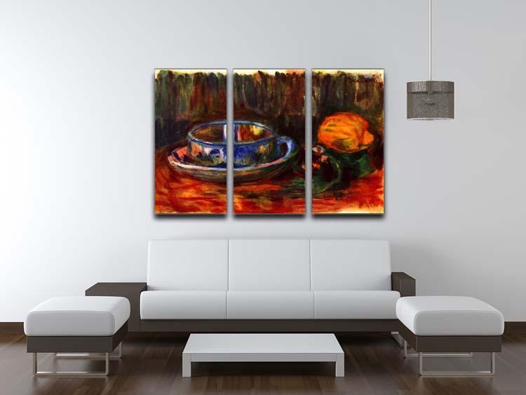 Still life with cup by Renoir 3 Split Panel Canvas Print - Canvas Art Rocks - 3
