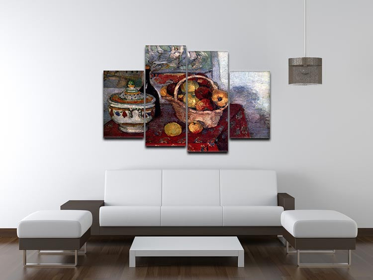 Still life with soup tureen by Cezanne 4 Split Panel Canvas - Canvas Art Rocks - 3