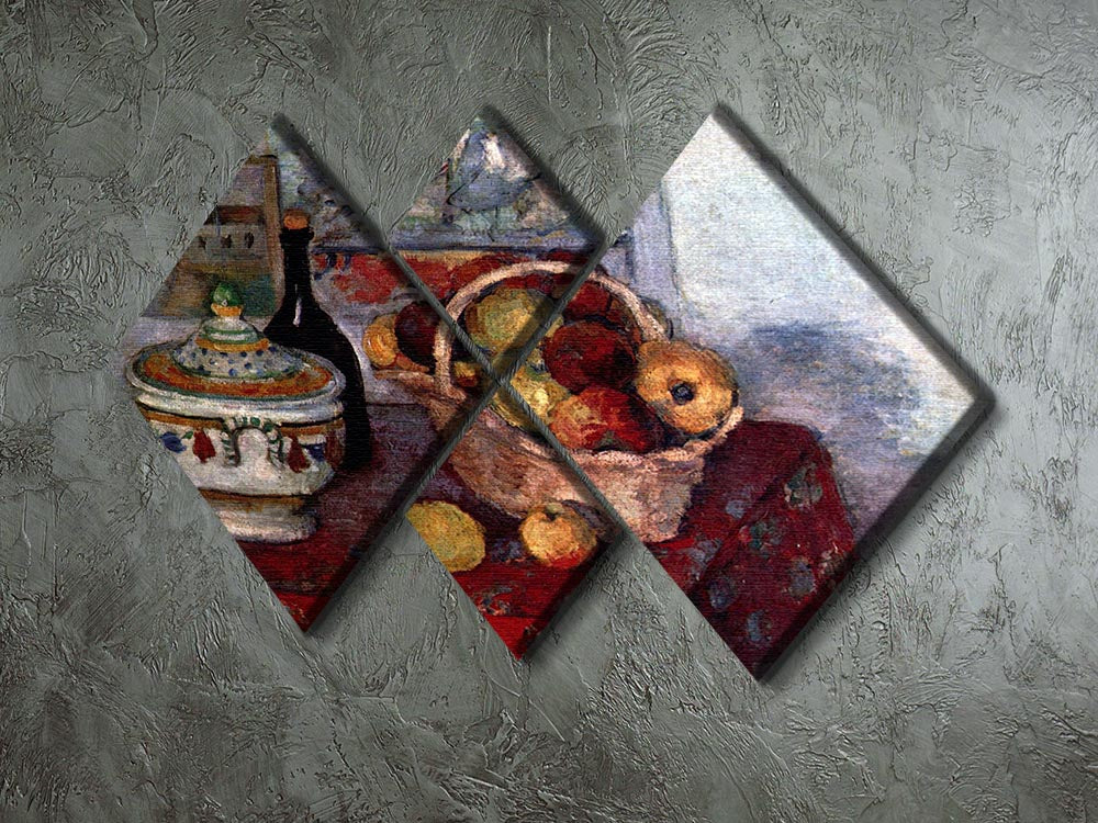 Still life with soup tureen by Cezanne 4 Square Multi Panel Canvas - Canvas Art Rocks - 2