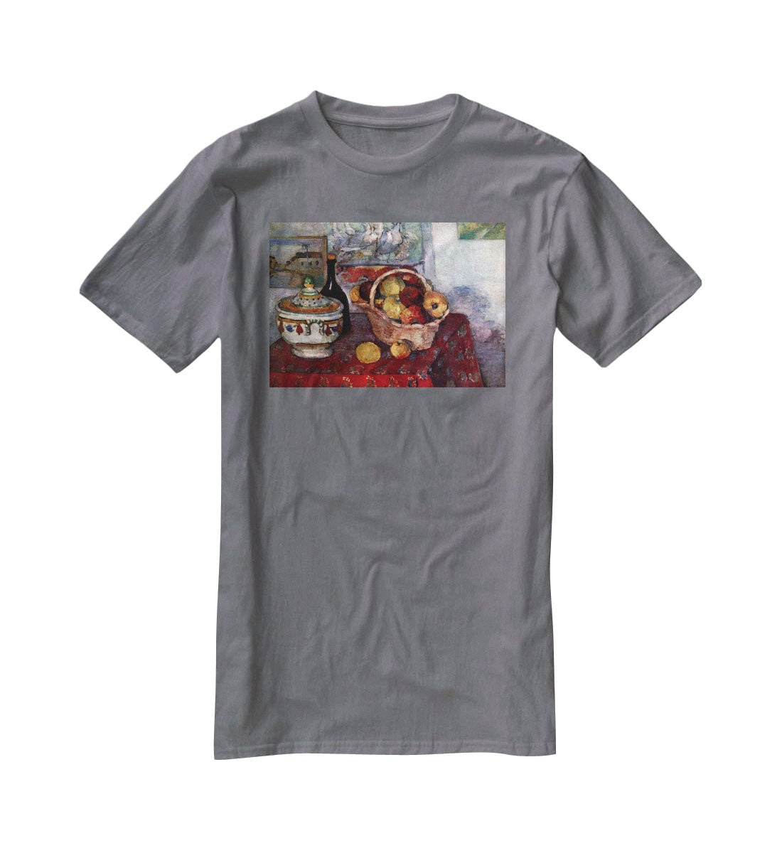 Still life with soup tureen by Cezanne T-Shirt - Canvas Art Rocks - 3