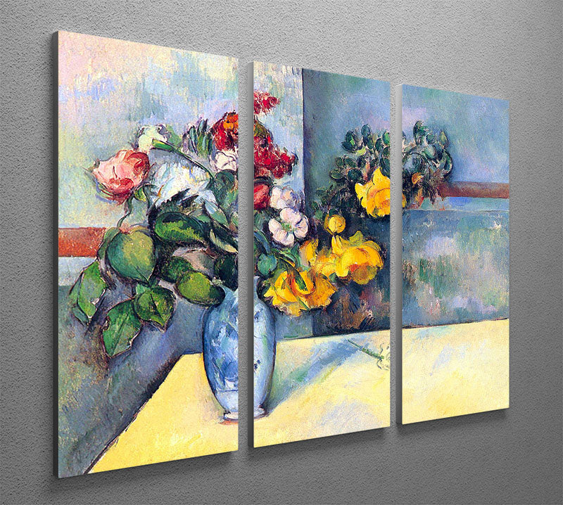 Still lifes flowers in a vase by Cezanne 3 Split Panel Canvas Print - Canvas Art Rocks - 2