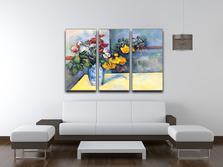 Still lifes flowers in a vase by Cezanne 3 Split Panel Canvas Print - Canvas Art Rocks - 3