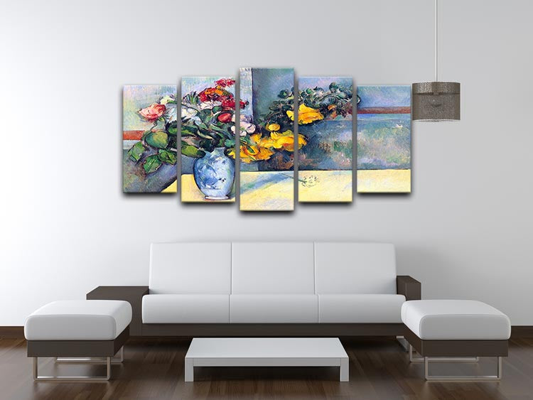 Still lifes flowers in a vase by Cezanne 5 Split Panel Canvas - Canvas Art Rocks - 3