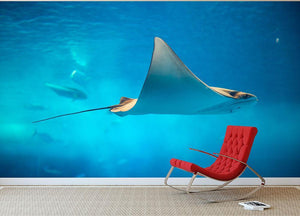 Stingray in the aquarium Wall Mural Wallpaper - Canvas Art Rocks - 3