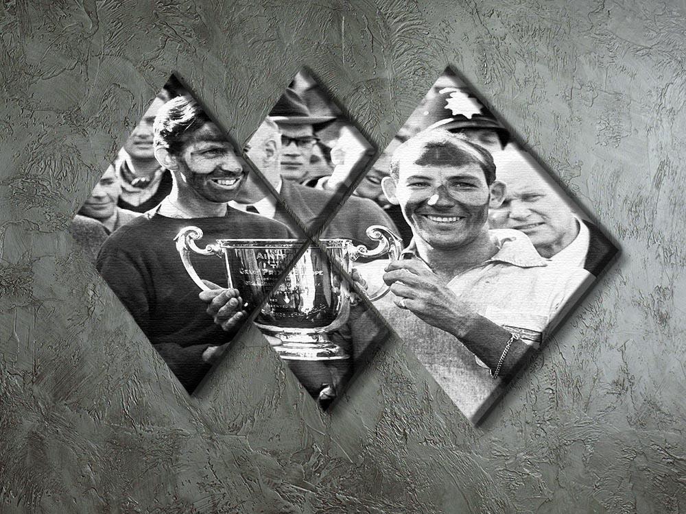 Stirling Moss and his Vanwall team mate Tony Brooks 4 Square Multi Panel Canvas - Canvas Art Rocks - 2