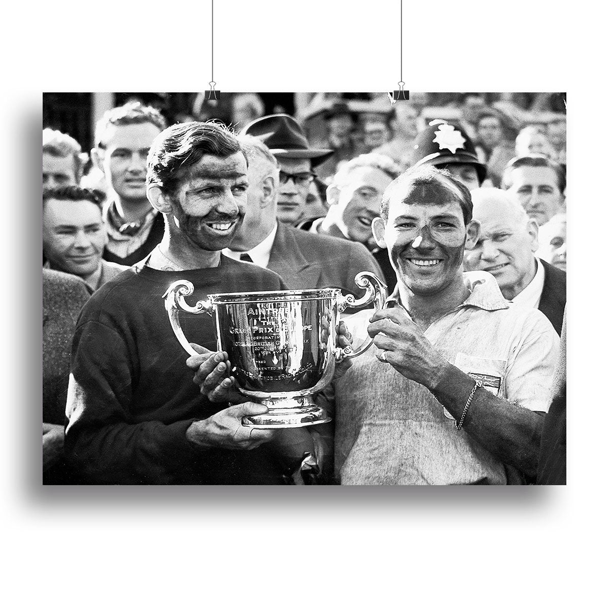 Stirling Moss and his Vanwall team mate Tony Brooks Canvas Print or Poster