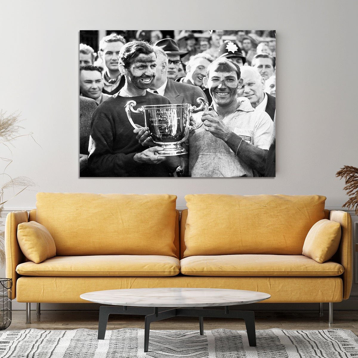 Stirling Moss and his Vanwall team mate Tony Brooks Canvas Print or Poster