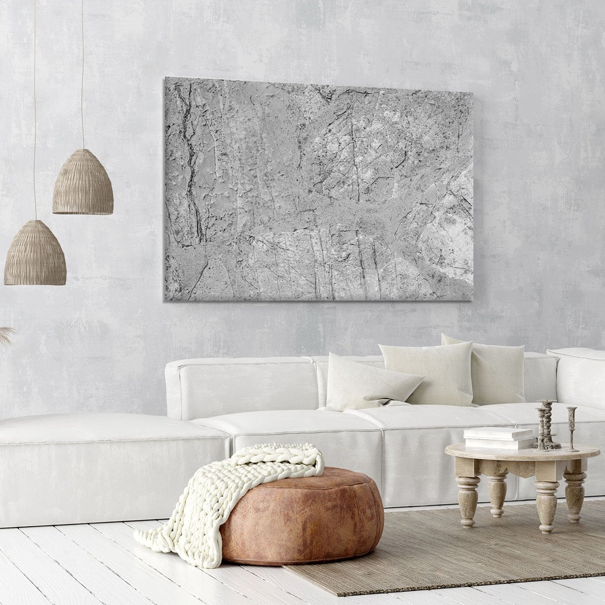 Stone concrete floor Canvas Print or Poster