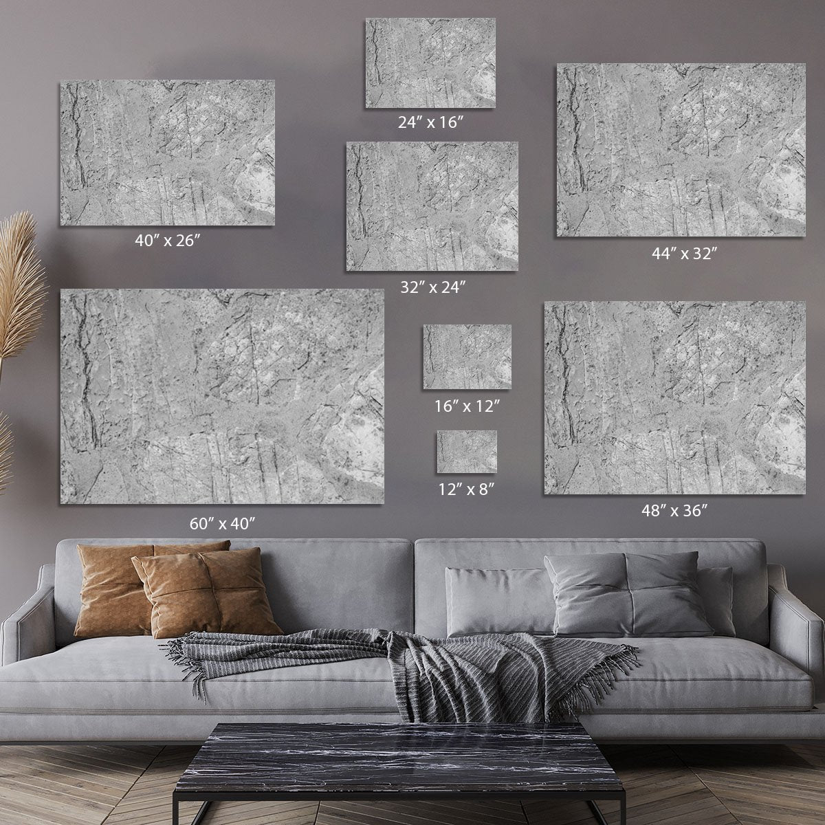 Stone concrete floor Canvas Print or Poster