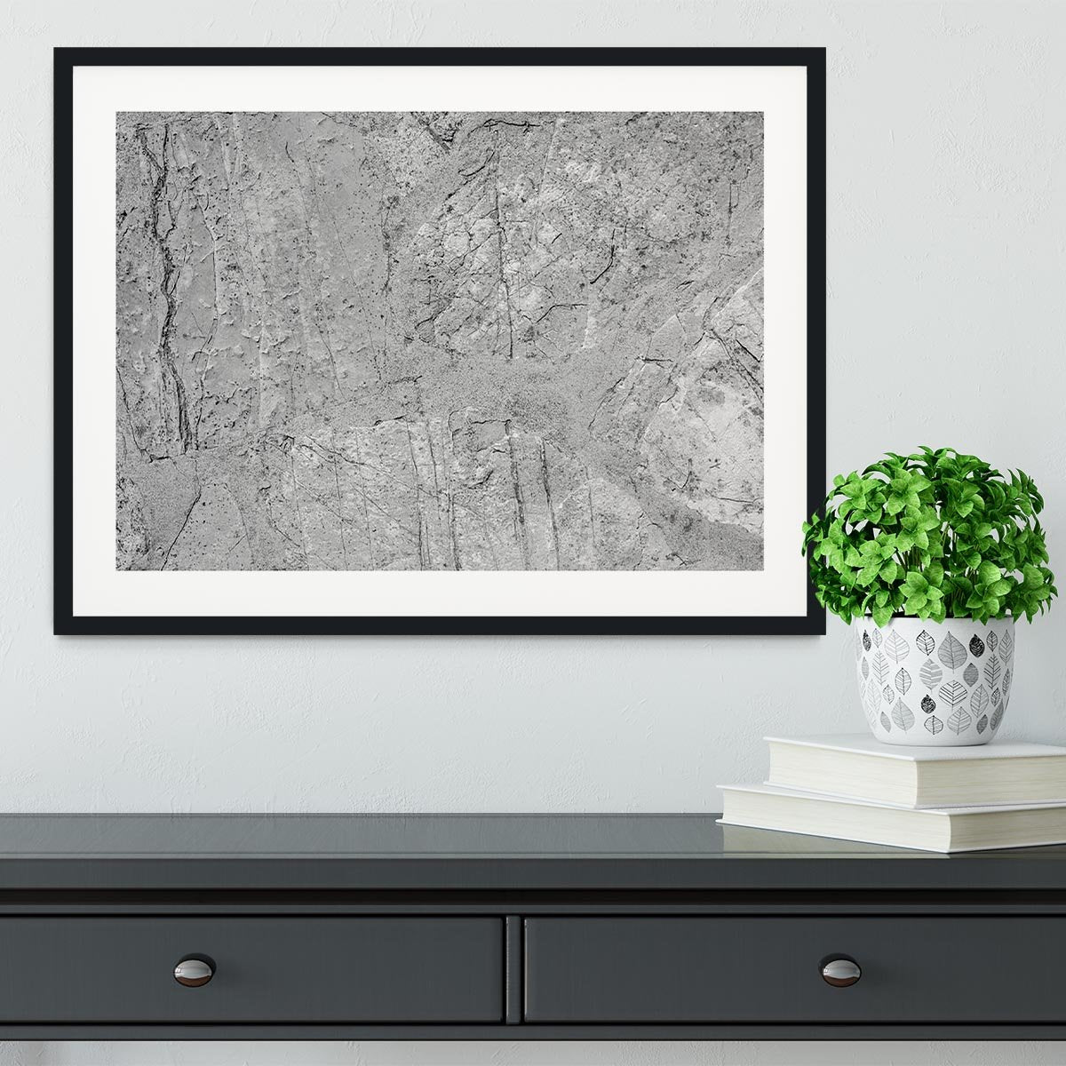 Stone concrete floor Framed Print - Canvas Art Rocks - 1