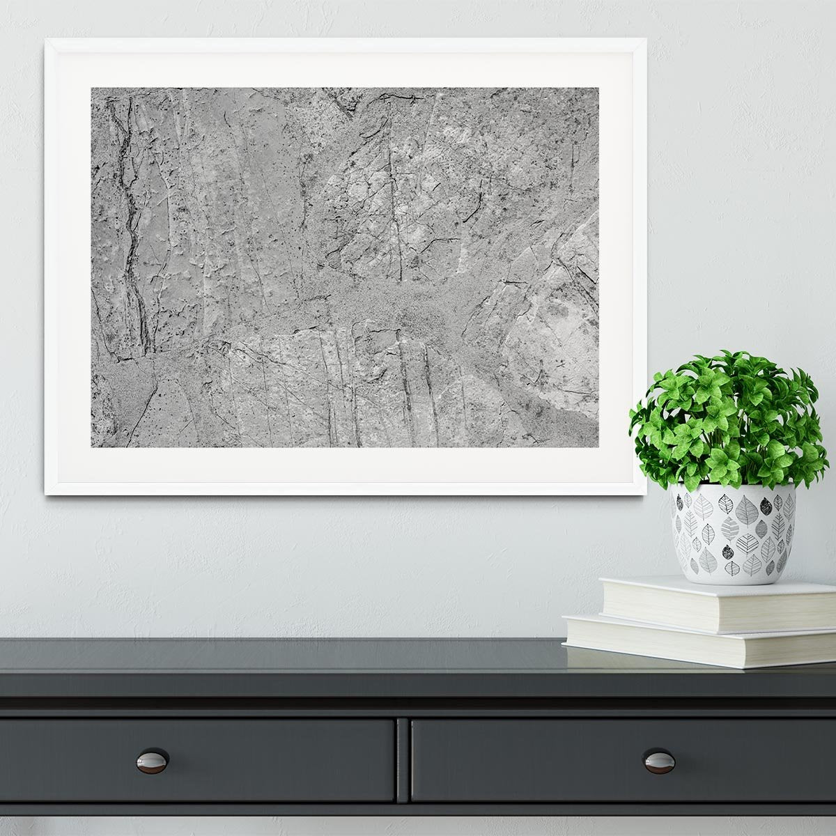 Stone concrete floor Framed Print - Canvas Art Rocks - 5