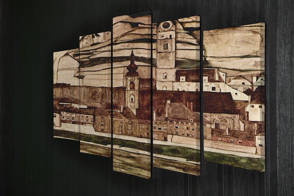 Stone on the Danube II by Egon Schiele 5 Split Panel Canvas - Canvas Art Rocks - 2