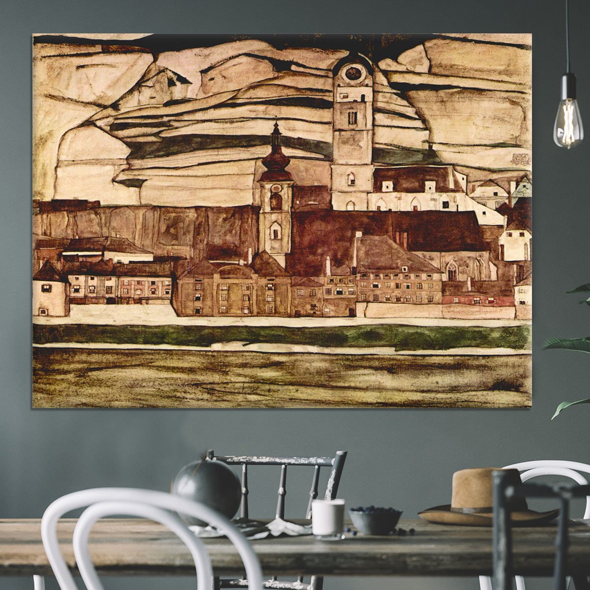 Stone on the Danube II by Egon Schiele Canvas Print or Poster