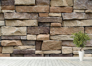 Stone wall texture Wall Mural Wallpaper - Canvas Art Rocks - 4