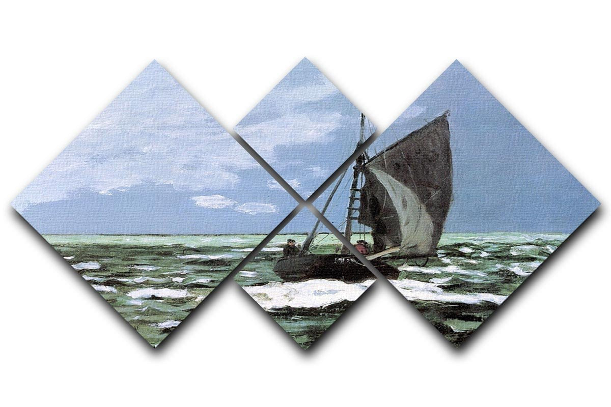 Storm by Monet 4 Square Multi Panel Canvas  - Canvas Art Rocks - 1